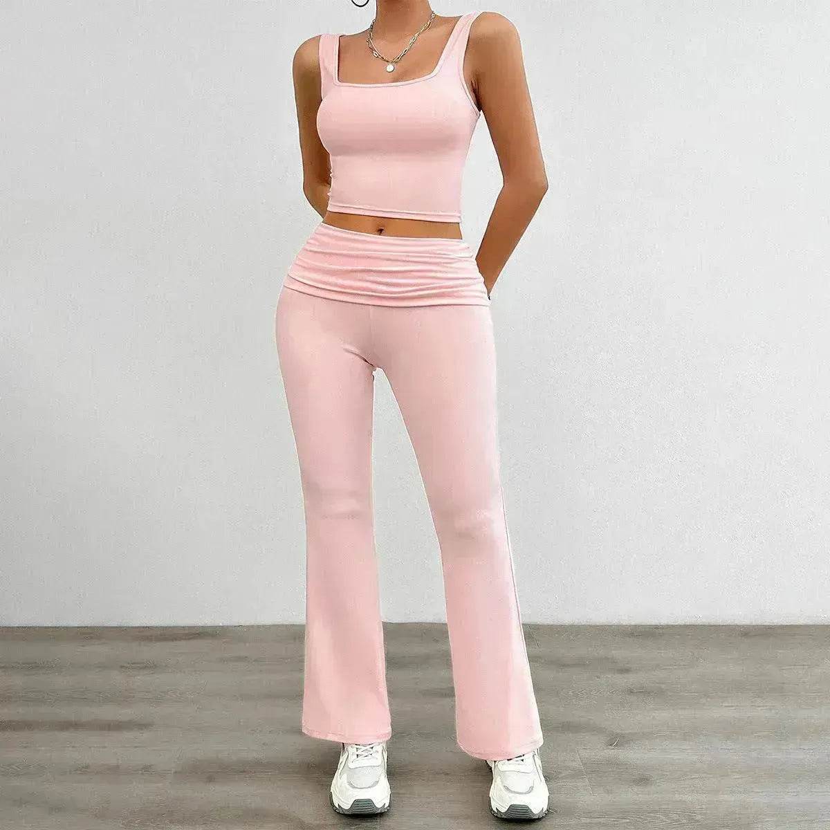 Women's Fashion Casual Solid Color Vest Body-hugging Suit - www.Shopthatapp.com #