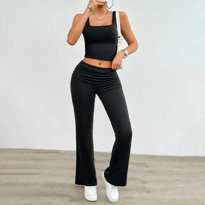 Women's Fashion Casual Solid Color Vest Body-hugging Suit - www.Shopthatapp.com #