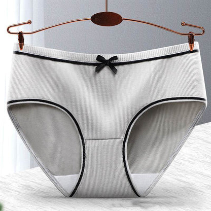 Women's Fashion Casual Threaded Mid-rise Shorts underpant 8pcs - www.Shopthatapp.com #