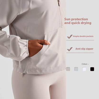 Women's Half Zipper Drawstring Workout Hoodie Athleisure Gym Hoodie - www.Shopthatapp.com #