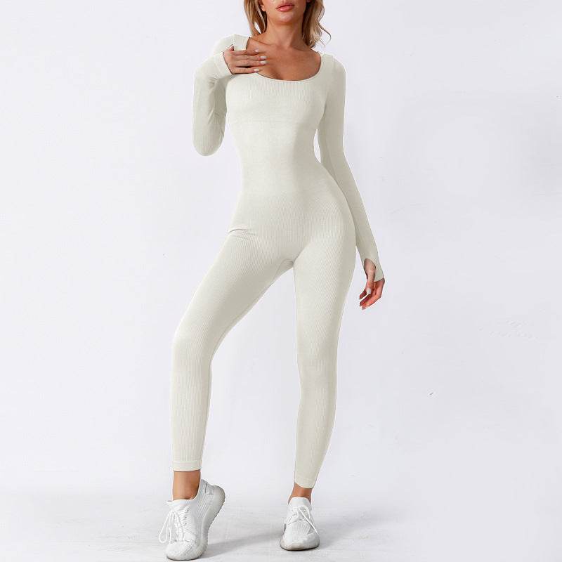 Women’s Seamless Long Sleeve Yoga Jumpsuit, Full Body Activewear One-Piece - www.Shopthatapp.com #