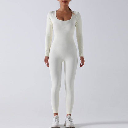 Women’s Seamless Long Sleeve Yoga Jumpsuit, Full Body Activewear One-Piece - www.Shopthatapp.com #