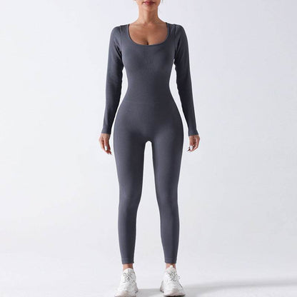 Women’s Seamless Long Sleeve Yoga Jumpsuit, Full Body Activewear One-Piece - www.Shopthatapp.com #