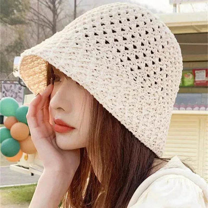 Women's Spring And Summer Hollow Sun Protection Hat - www.Shopthatapp.com #
