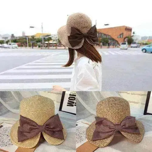 Women's Stylish Big Bow Split Summer Beach Sunshade Hat - www.Shopthatapp.com #