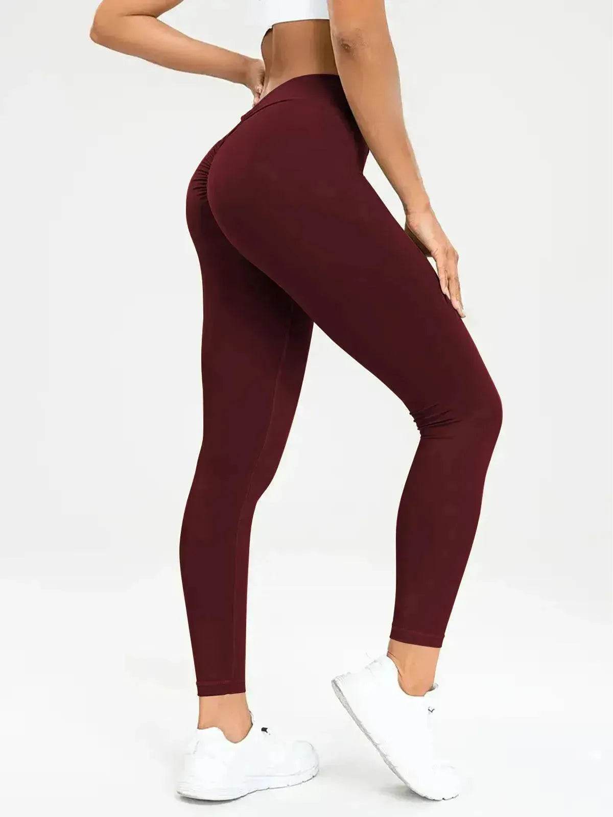 Women's Yoga Pants High Waist Lift High Elastic Tight Fitness Trousers - www.Shopthatapp.com #