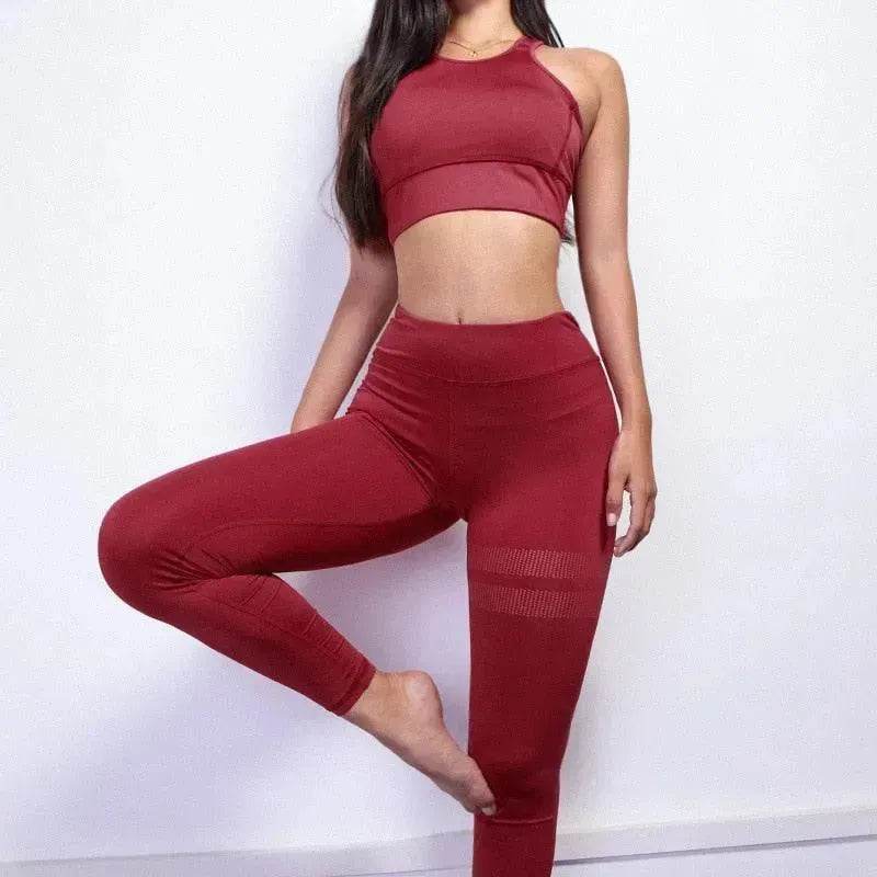 Women sport Suit Gym Yoga Sets 2 Pieces Women Sportwear Yoga Set Fitness Sportwear Workout Set Fitness Yoga Wear - www.Shopthatapp.com #