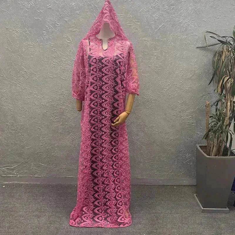 Women's Arab  Style Loose Lace Long Dress - www.Shopthatapp.com