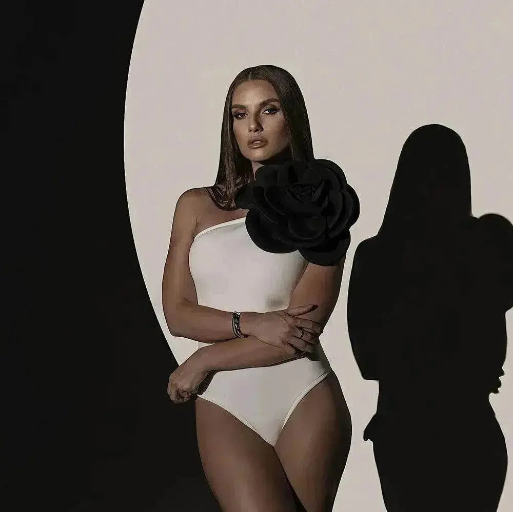 Women's Big Flower High Quality One-piece Swimsuit All-matching Women - www.Shopthatapp.com