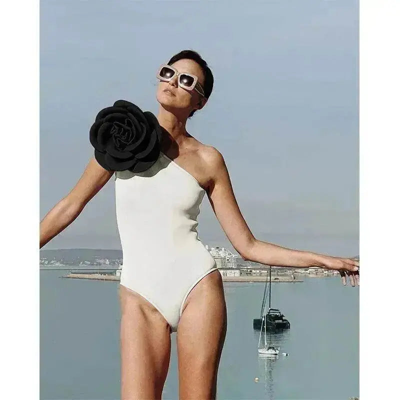 Women's Big Flower High Quality One-piece Swimsuit All-matching Women - www.Shopthatapp.com
