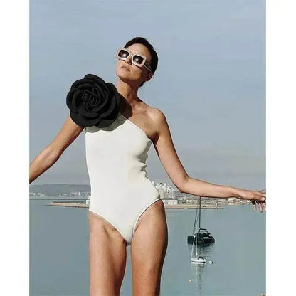 Women's Big Flower High Quality One-piece Swimsuit All-matching Women - www.Shopthatapp.com