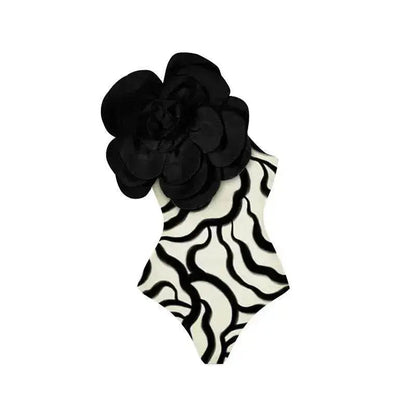 Women's Big Flower High Quality One-piece Swimsuit All-matching Women - www.Shopthatapp.com