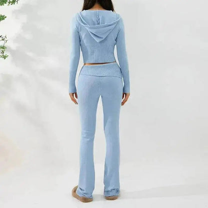 Women's Comfortable Hoodie Leisure Charming Long Sleeve Sweater And High Waist Long Pants Suit - www.Shopthatapp.com