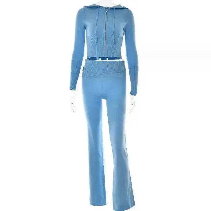 Women's Comfortable Hoodie Leisure Charming Long Sleeve Sweater And High Waist Long Pants Suit - www.Shopthatapp.com