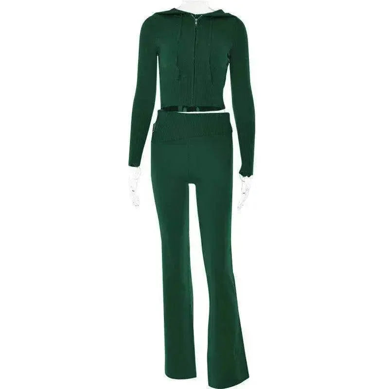 Women's Comfortable Hoodie Leisure Charming Long Sleeve Sweater And High Waist Long Pants Suit - www.Shopthatapp.com