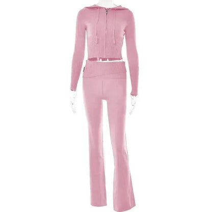 Women's Comfortable Hoodie Leisure Charming Long Sleeve Sweater And High Waist Long Pants Suit - www.Shopthatapp.com