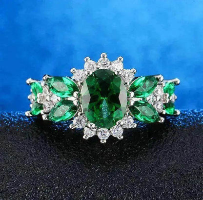 Women's Emerald Zircon Ring Bracelet - www.Shopthatapp.com