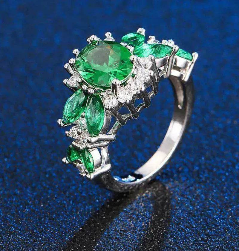 Women's Emerald Zircon Ring Bracelet - www.Shopthatapp.com