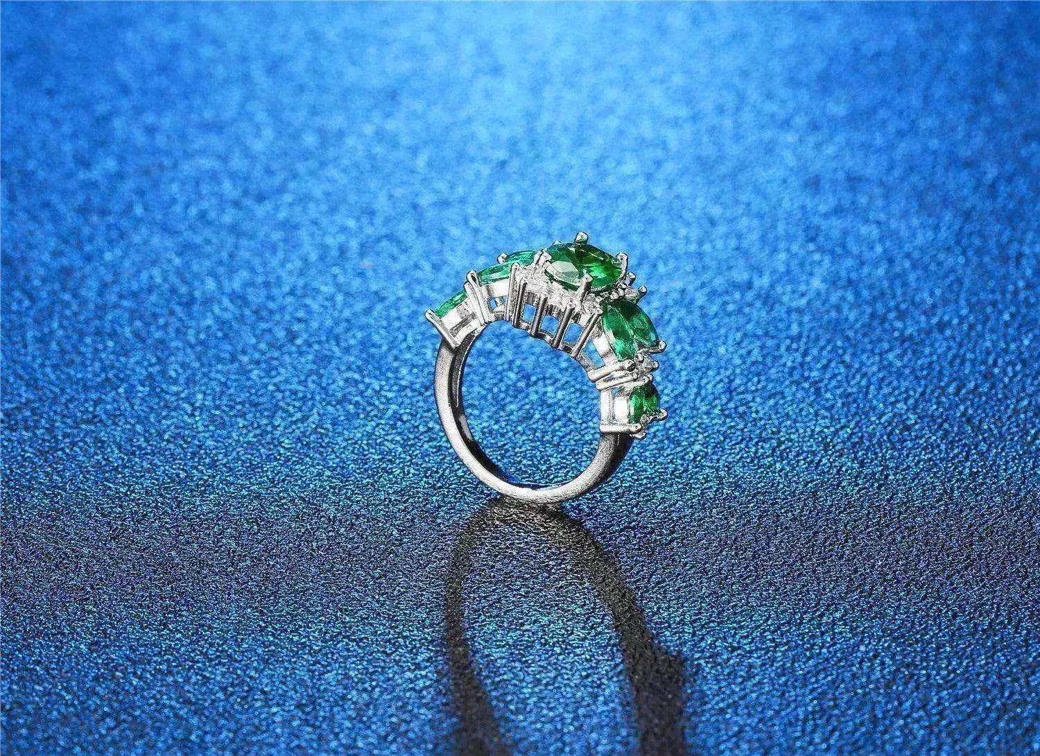 Women's Emerald Zircon Ring Bracelet - www.Shopthatapp.com