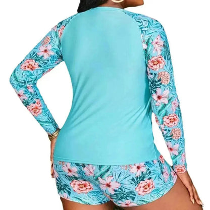 Women's Fashion Long Sleeve High Waist Split Swimsuit/pajamas/lounge wear. - www.Shopthatapp.com