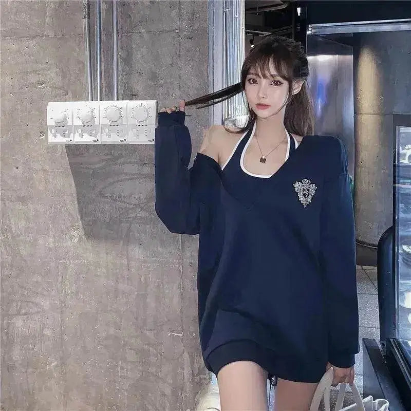 Women's Fashion Loose Mid-length Jacket Lining Set - www.Shopthatapp.com