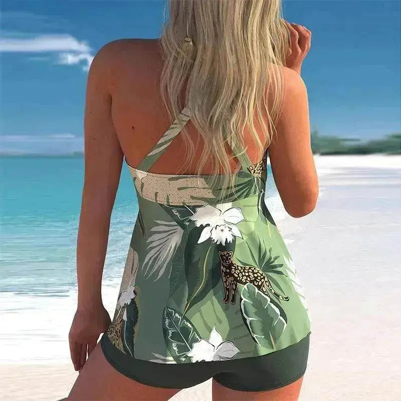 Women's Fashion Printed Split Boxer Swimsuit - www.Shopthatapp.com