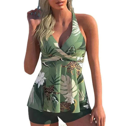 Women's Fashion Printed Split Boxer Swimsuit - www.Shopthatapp.com