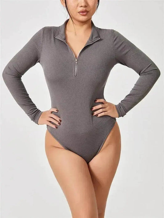 Women's Fashionable Long Sleeve bodysuit top Seamless Slimming Shapewear Romper - www.Shopthatapp.com