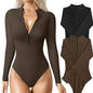 Women's Fashionable Long Sleeve bodysuit top Seamless Slimming Shapewear Romper - www.Shopthatapp.com