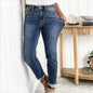 Women's Fashionable Simple High-grinding Elastic Plus Size Jeans - www.Shopthatapp.com