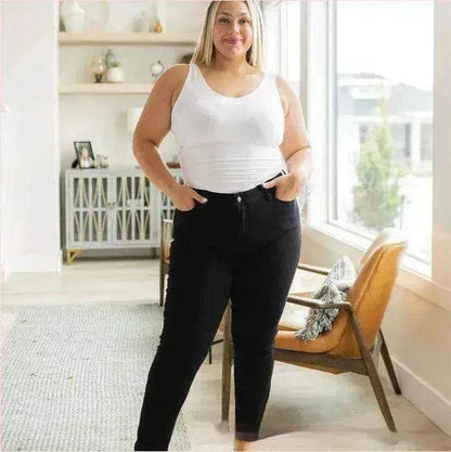 Women's Fashionable Simple High-grinding Elastic Plus Size Jeans - www.Shopthatapp.com
