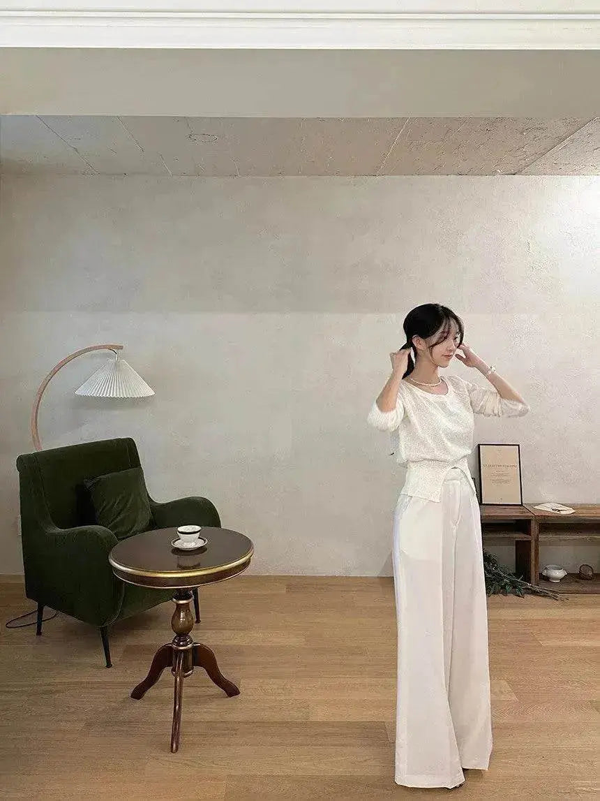 Women's Hanging Wide Leg Mopping Casual Pants - www.Shopthatapp.com