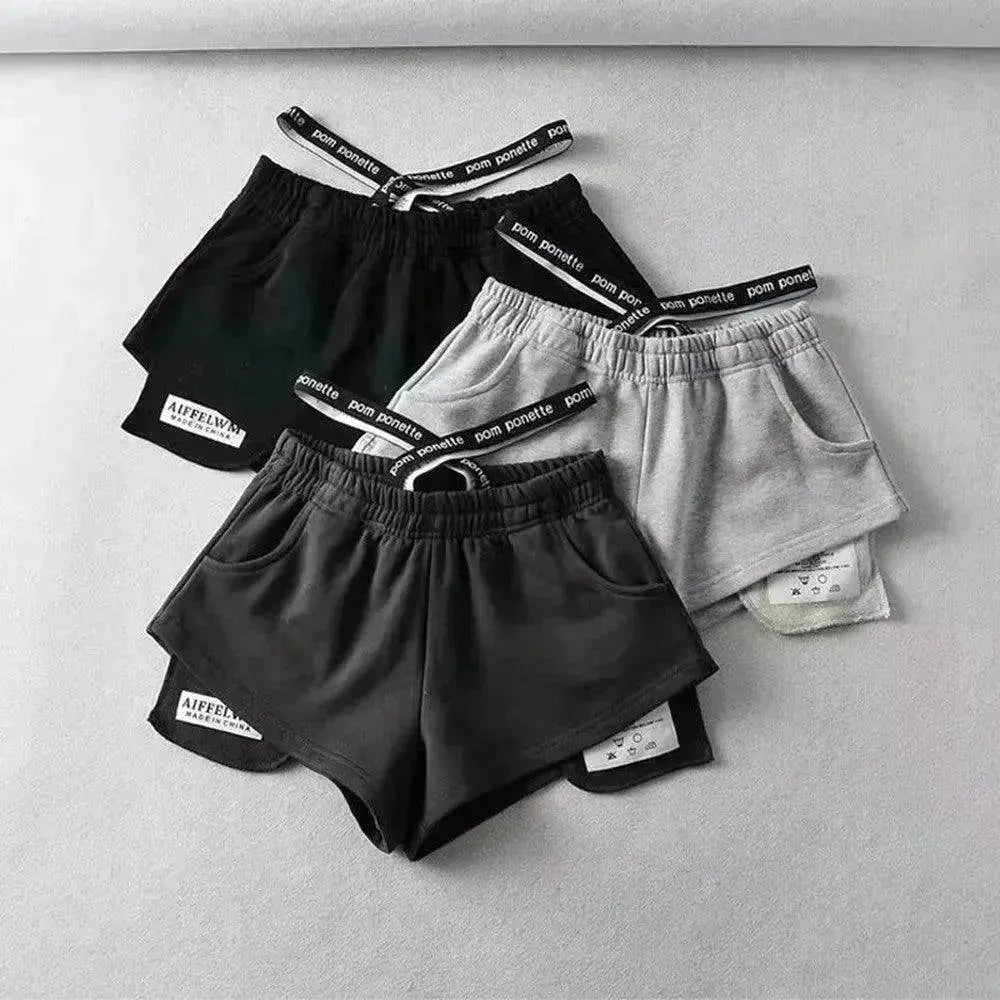 Women's High Waist Running Athletic Gym Hot Pants - www.Shopthatapp.com