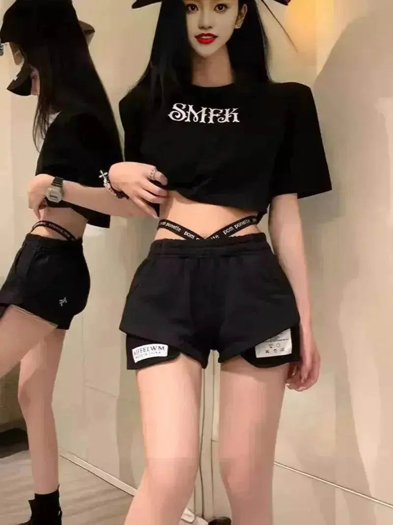 Women's High Waist Running Athletic Gym Hot Pants - www.Shopthatapp.com
