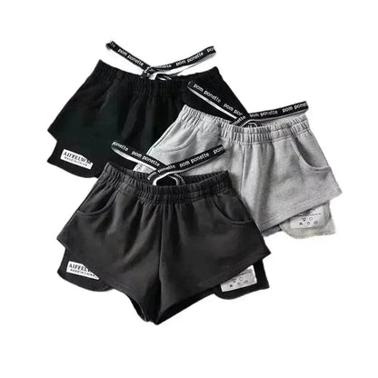 Women's High Waist Running Athletic Gym Hot Pants - www.Shopthatapp.com