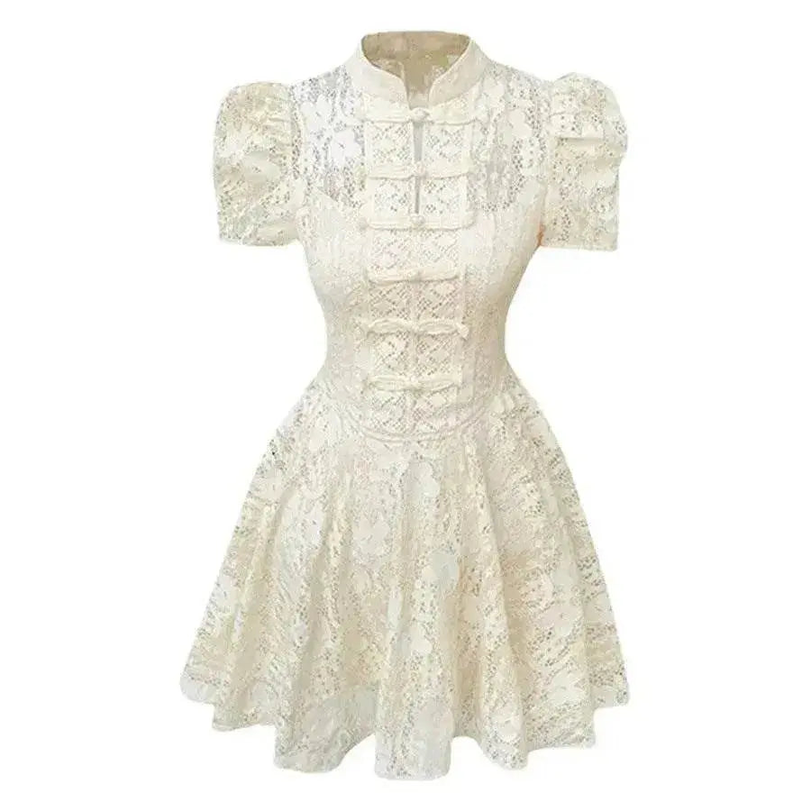 Women's Lace Ruffle Short Dress - www.Shopthatapp.com