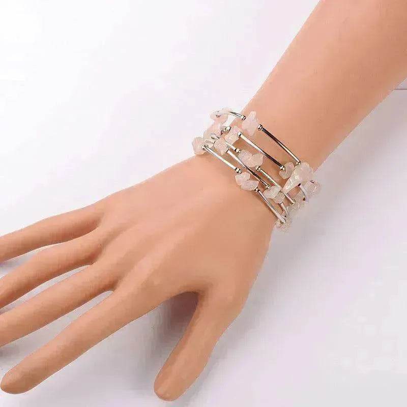 Women's Natural Crystal Crushed Stone Bracelet - www.Shopthatapp.com