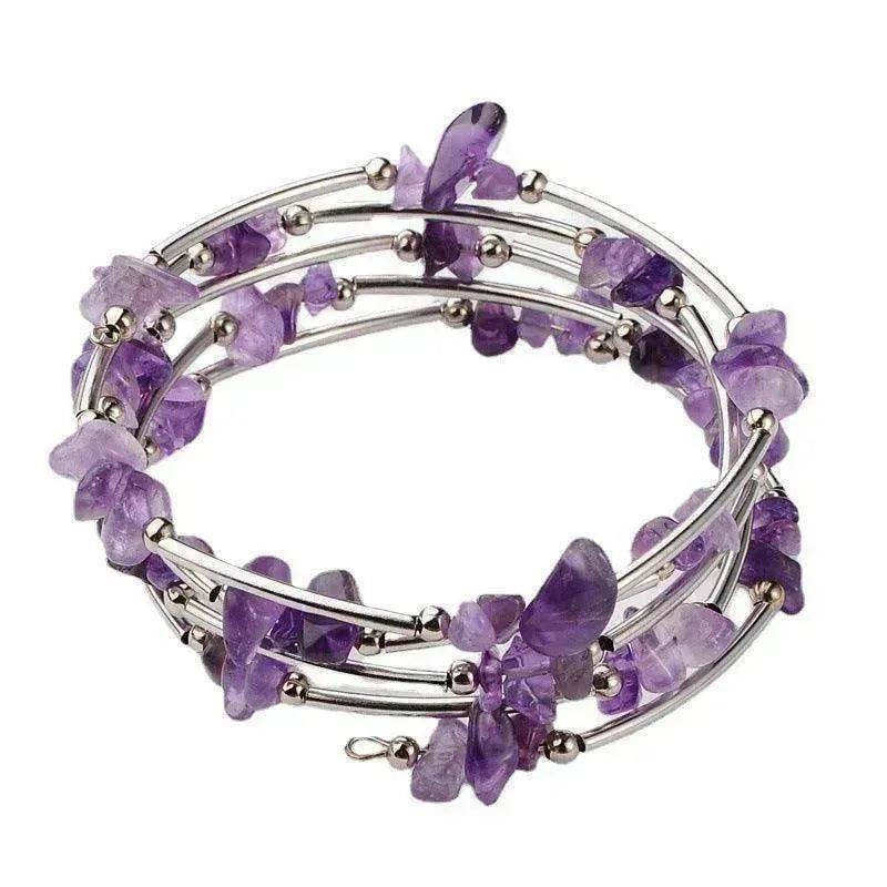 Women's Natural Crystal Crushed Stone Bracelet - www.Shopthatapp.com