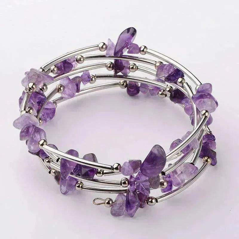 Women's Natural Crystal Crushed Stone Bracelet - www.Shopthatapp.com