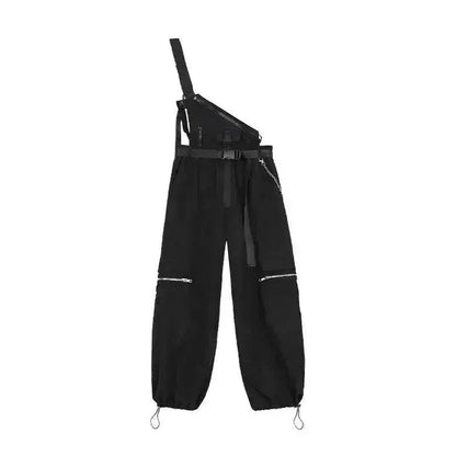 Women's New Loose Straight Black Overalls Overalls - www.Shopthatapp.com