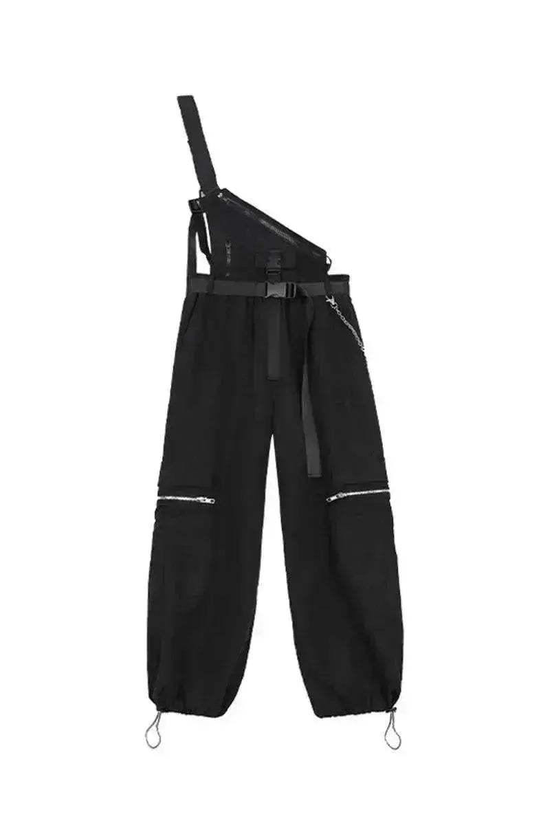 Women's New Loose Straight Black Overalls Overalls - www.Shopthatapp.com