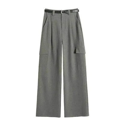 Women's Overalls High Waist Trousers Straight Casual Wide Leg Pants - www.Shopthatapp.com