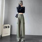 Women's Overalls High Waist Trousers Straight Casual Wide Leg Pants - www.Shopthatapp.com