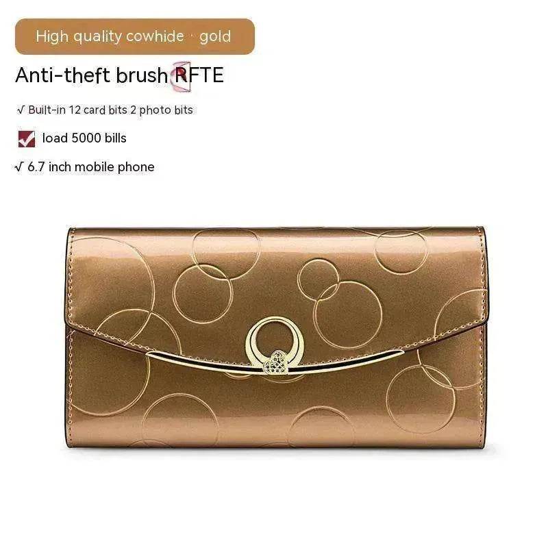 Women's Real Leather Anti theft  Large Capacity Wallet Clutch Bag - www.Shopthatapp.com