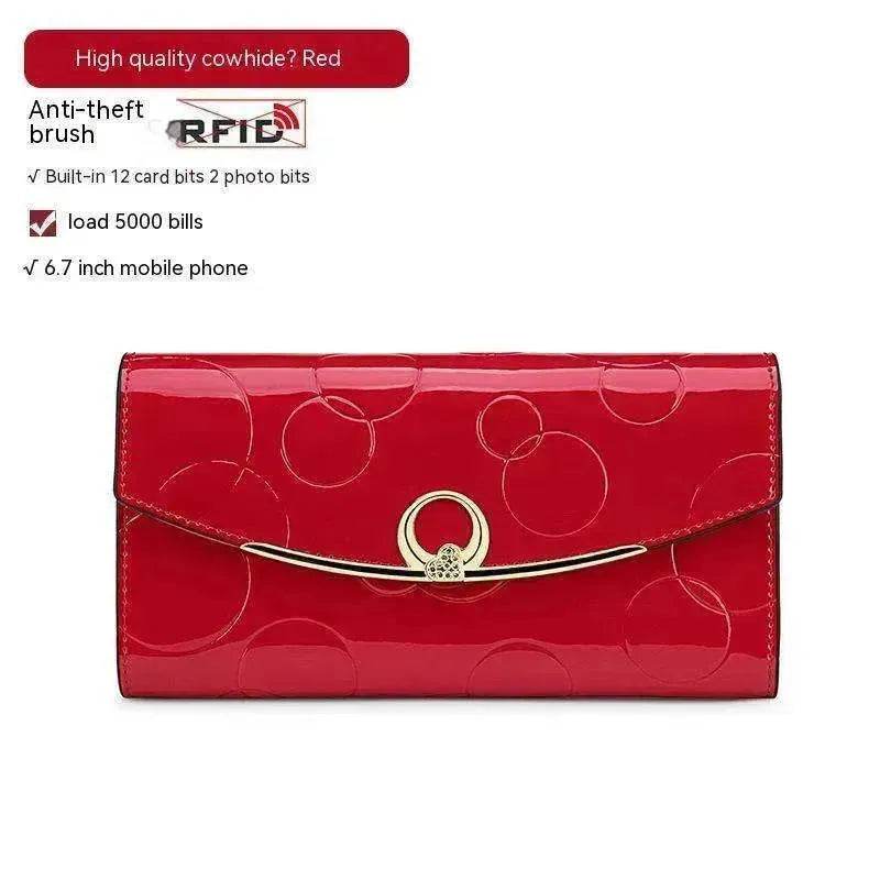 Women's Real Leather Anti theft  Large Capacity Wallet Clutch Bag - www.Shopthatapp.com