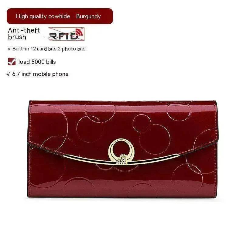 Women's Real Leather Anti theft  Large Capacity Wallet Clutch Bag - www.Shopthatapp.com