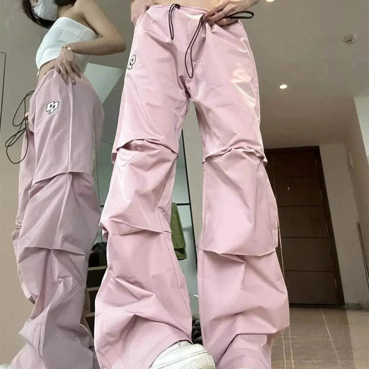 Women's Retro Pleated Pink Overalls - www.Shopthatapp.com