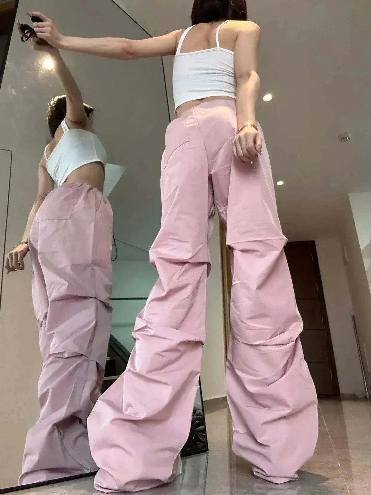 Women's Retro Pleated Pink Overalls - www.Shopthatapp.com