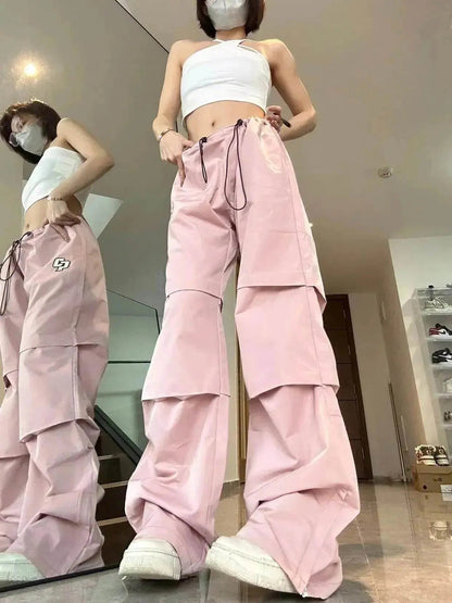 Women's Retro Pleated Pink Overalls - www.Shopthatapp.com