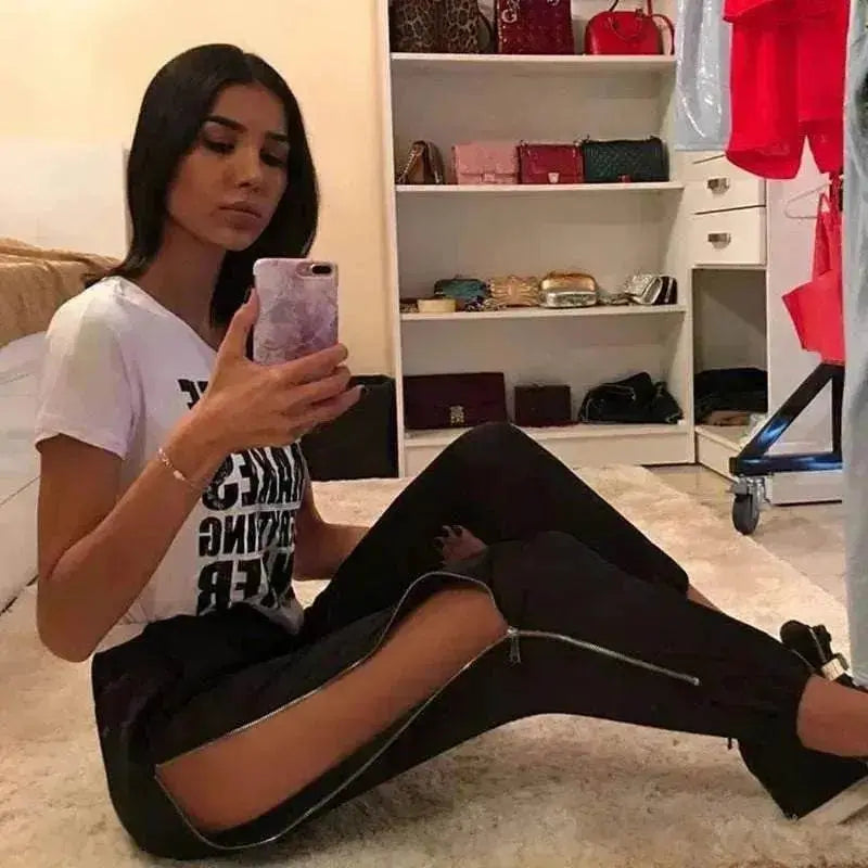 Women's Stylish and Fashionable Zipper Pants - www.Shopthatapp.com